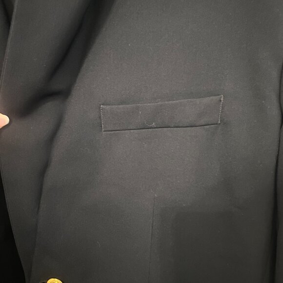 LL Bean Blazer Mens 44 Tall Black Micro Polyester Lined 2 Button Sports Jacket - Picture 5 of 11